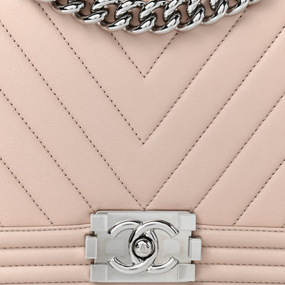 Chanel Calfskin Chevron Quilted New Medium Boy Flap Beige 8 of 13
