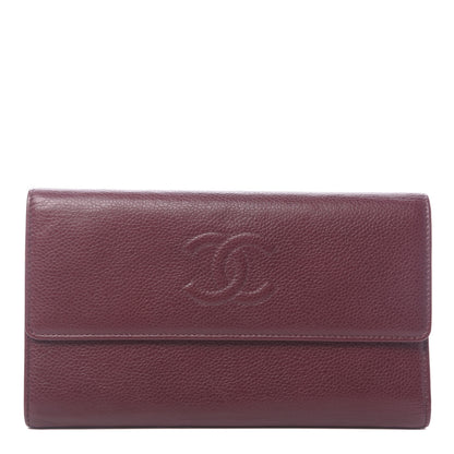 Chanel Caviar Timeless CC Large Flap Wallet Burgundy 1 of 10