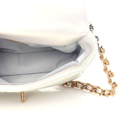 Chanel Iridescent Calfskin Quilted Medium Chanel 19 Flap White 5 of 11