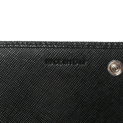 Prada Saffiano Triangle Logo Continental Flap Travel Wallet Black 7 of 8