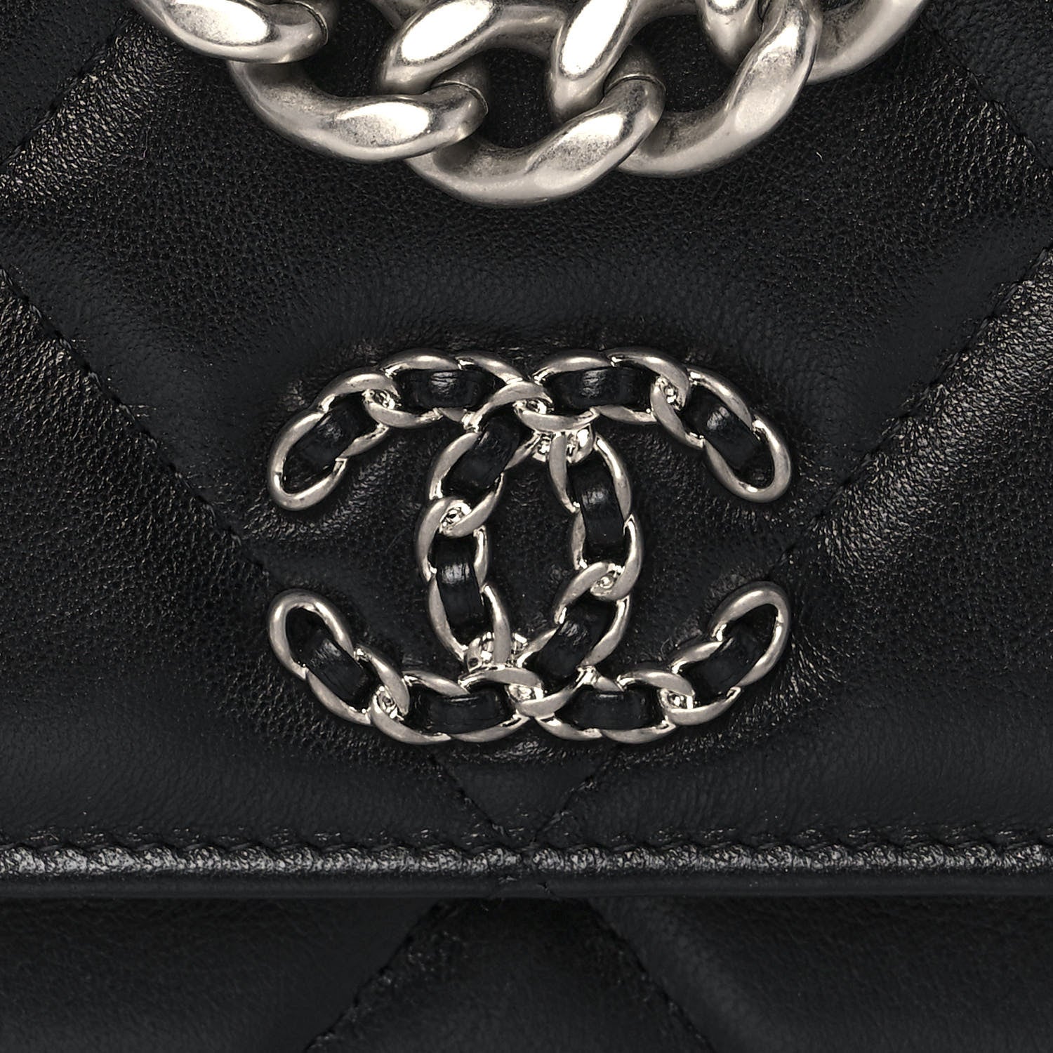 Chanel Lambskin Quilted Chanel 19 Wallet On Chain WOC Black 9 of 11