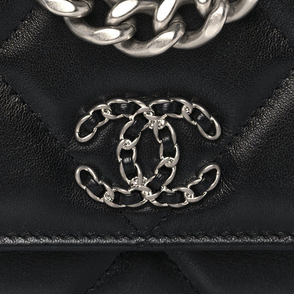 Chanel Lambskin Quilted Chanel 19 Wallet On Chain WOC Black 9 of 11