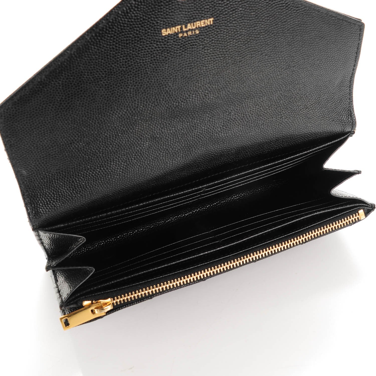 Saint Laurent AINT LAURENT Calfskin Matelasse Chevron Monogram Flap Wallet Black 6 of 11