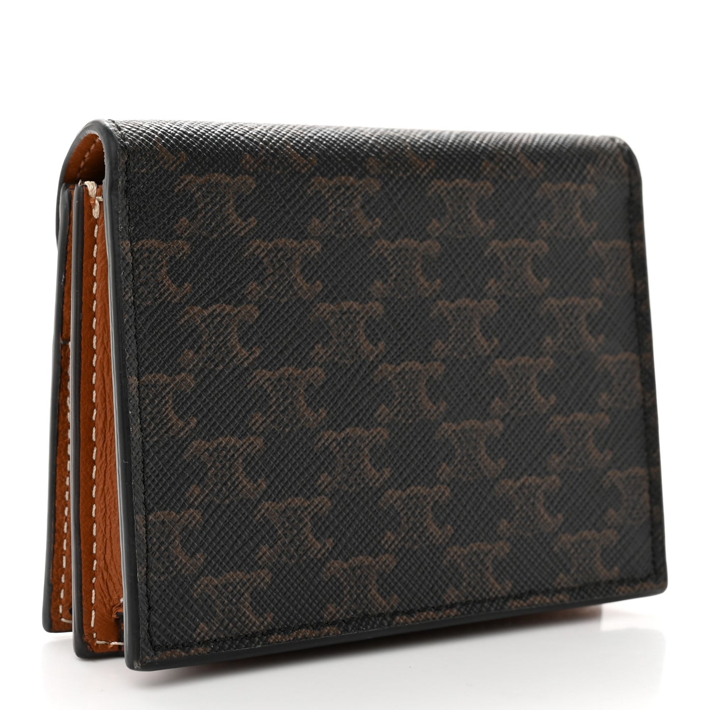 Triomphe Canvas Business Card Holder Tan