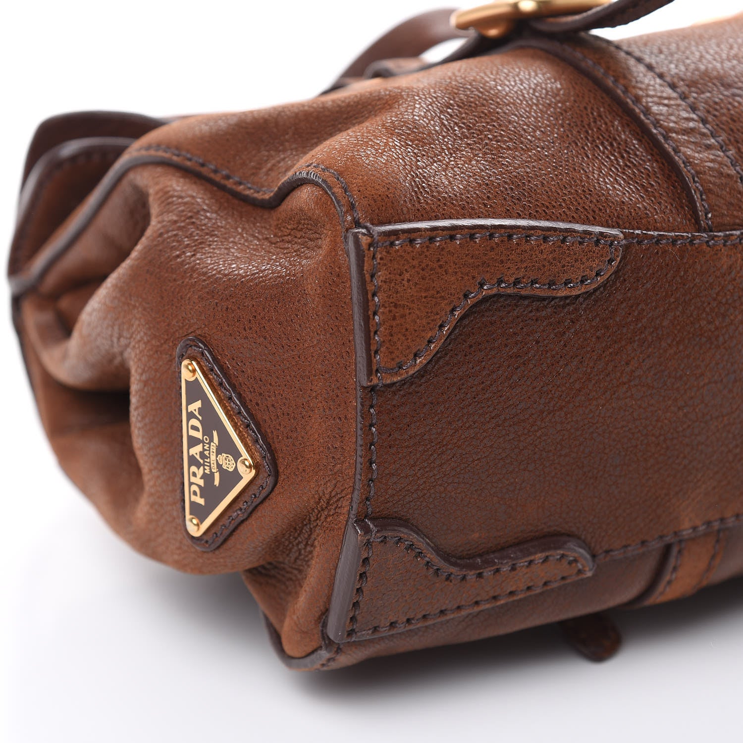Prada Cervo Antik Easy A Foldover Pushlock Satchel Bruciato 9 of 15
