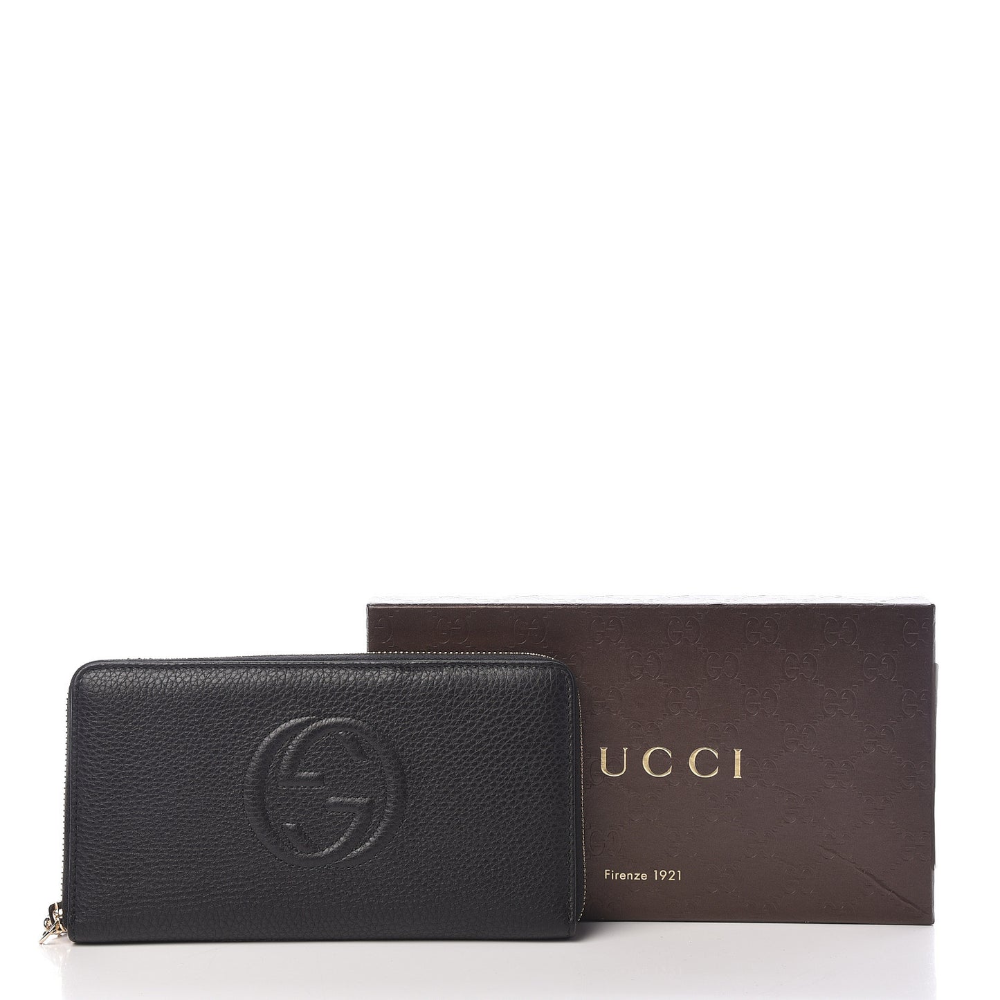 Calfskin Soho Zip Around Wallet Black