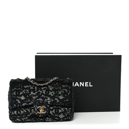 Chanel Sequin Quilted Small Single Flap Black 11 of 11