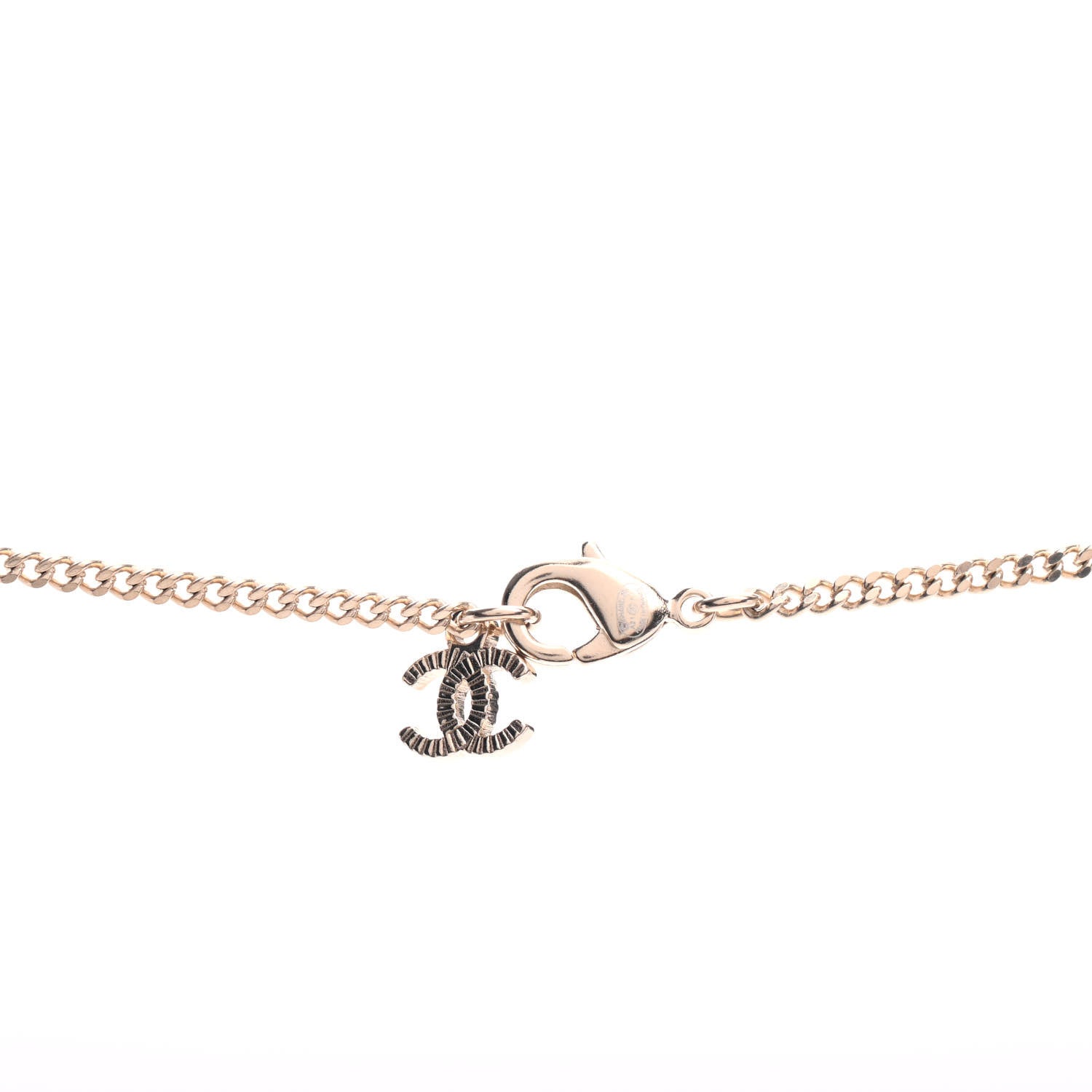 Chanel Enamel CC Pendant Necklace Black Light Gold 4 of 4