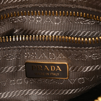 Prada Glossy Calfskin Triangle Mini Bonnie Shoulder Bag Pewter 6 of 10