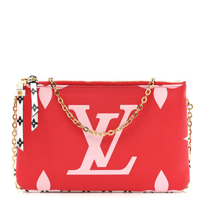 Louis Vuitton Monogram Giant Double Zip Pochette Rouge 1 of 13