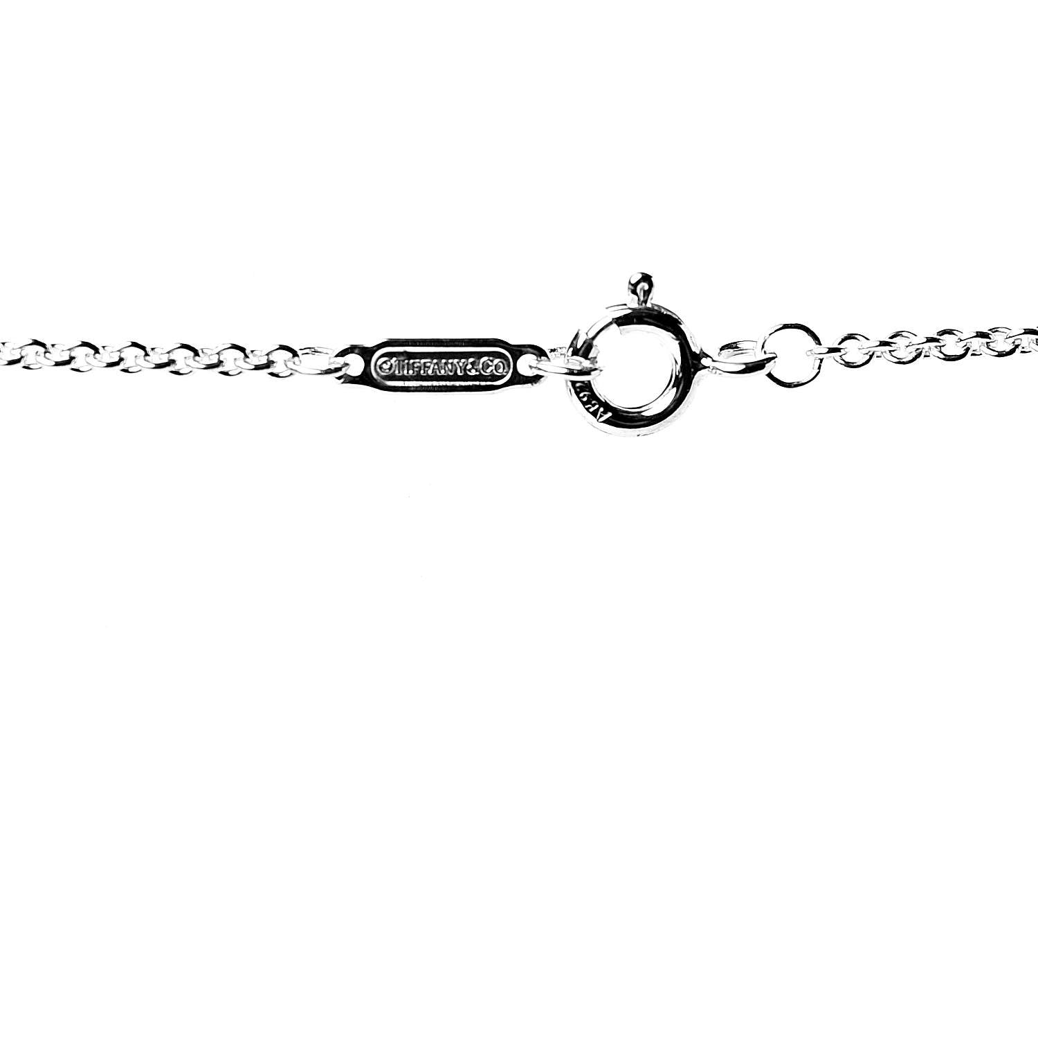 Tiffany Sterling Silver Diamond Cross Pendant Necklace 5 of 7
