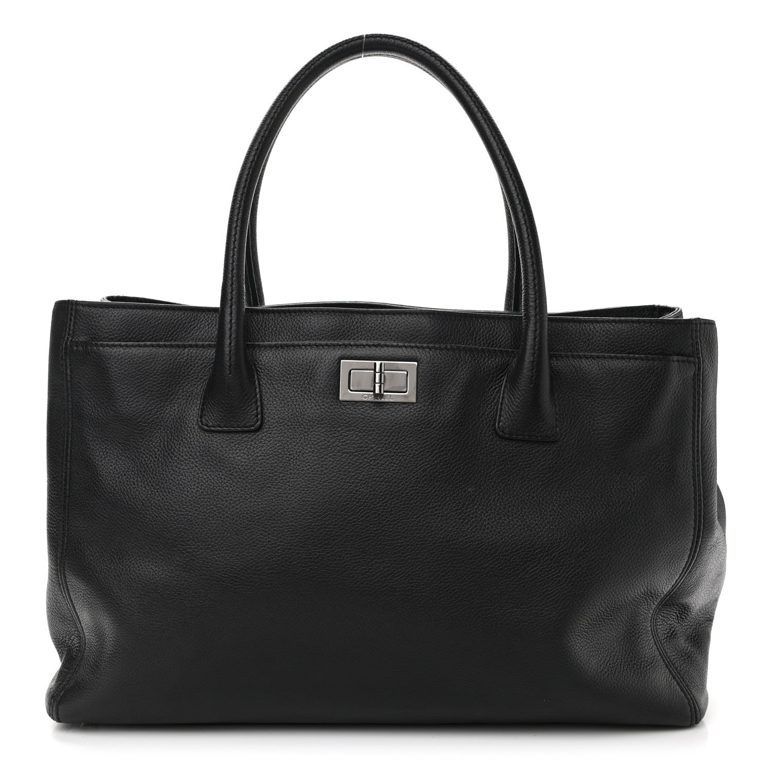 Chanel Calfskin Mademoiselle Lock Cerf Shopper Tote Black 1 of 12