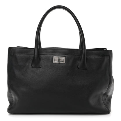 Chanel Calfskin Mademoiselle Lock Cerf Shopper Tote Black 1 of 12