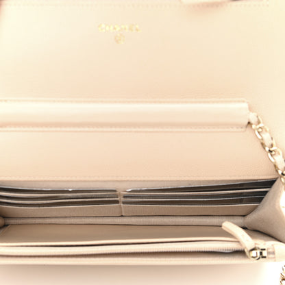 Chanel Caviar Quilted Coco Candy Wallet On Chain WOC Beige 5 of 15