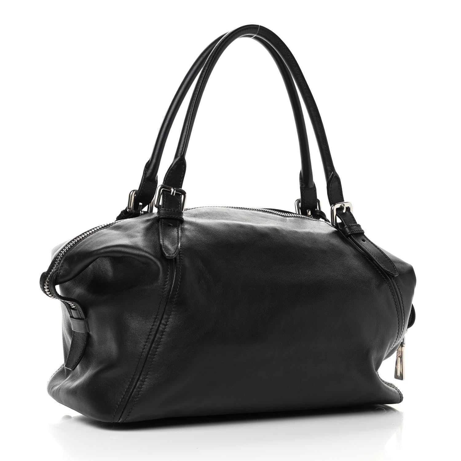 Prada Soft Calf Large Shoulder Bag Black 2 of 5