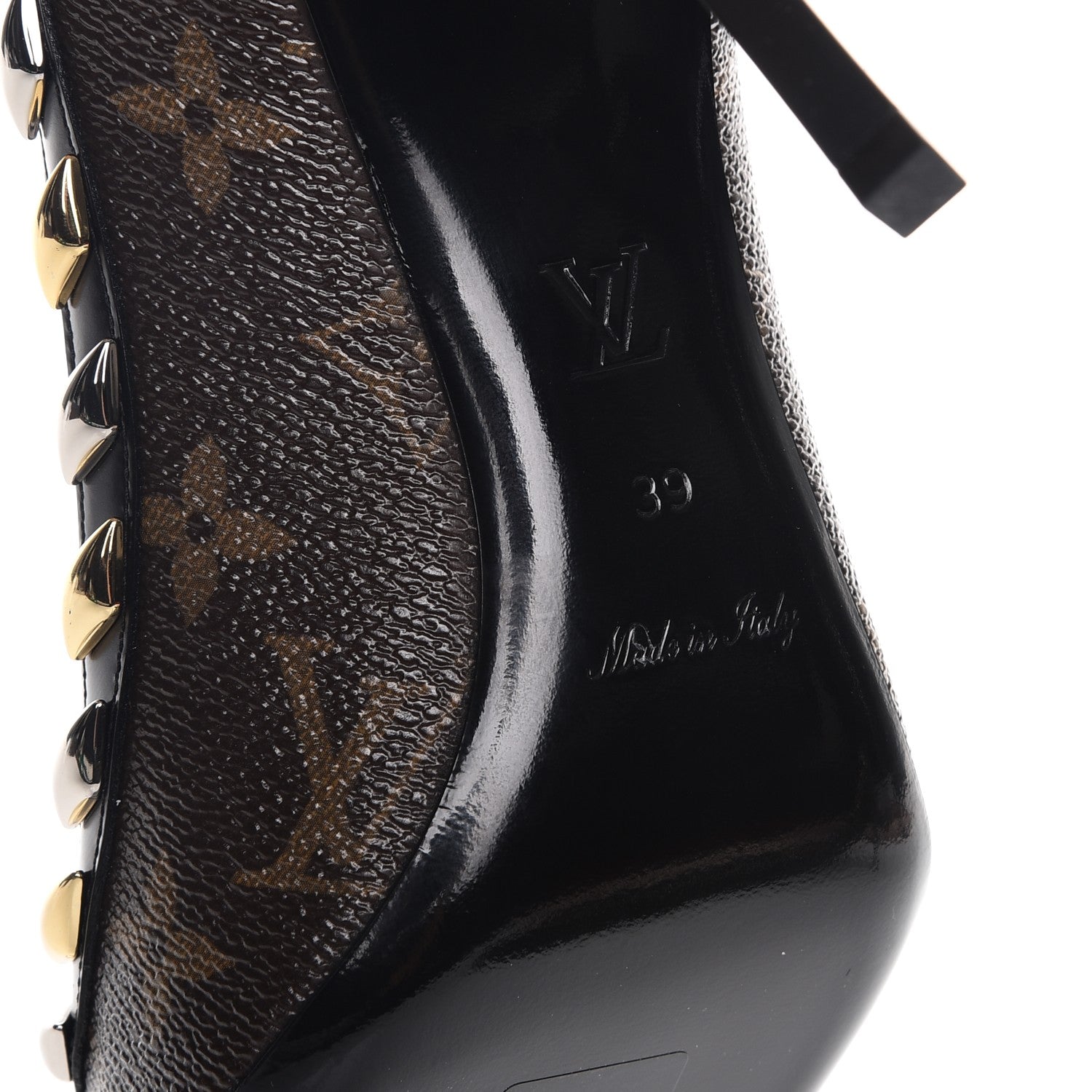 Louis Vuitton Calfskin Monogram Eldorado Pumps 39 Cacao 6 of 11