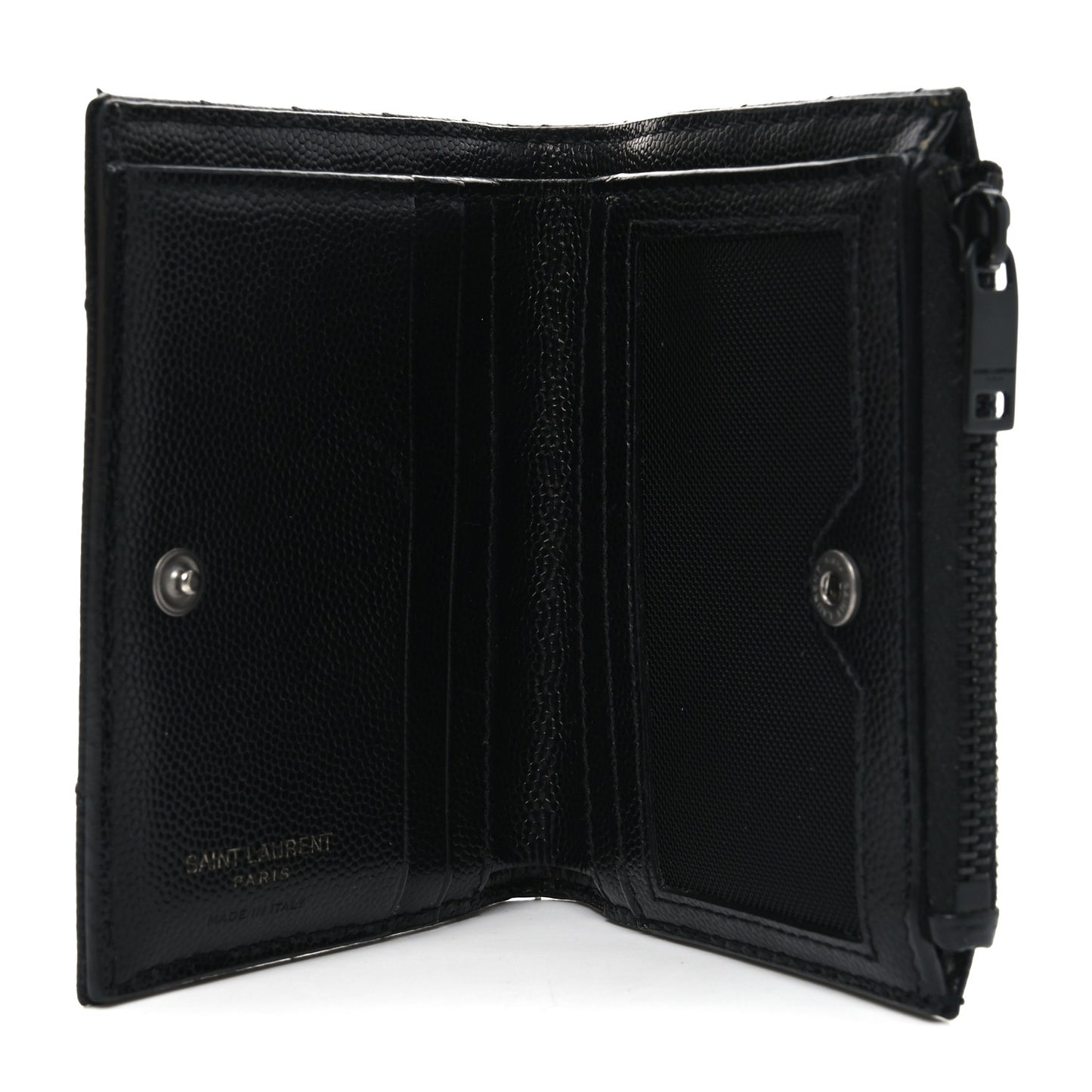 Grain De Poudre Matelasse Chevron Monogram Zipped Card Case Black