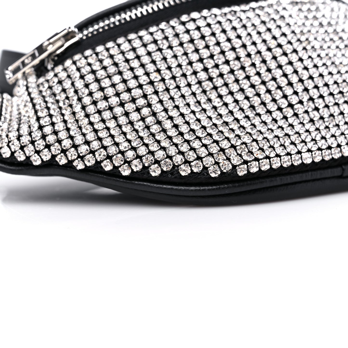 Rhinestone Mesh Mini Attica Belt Bag Black