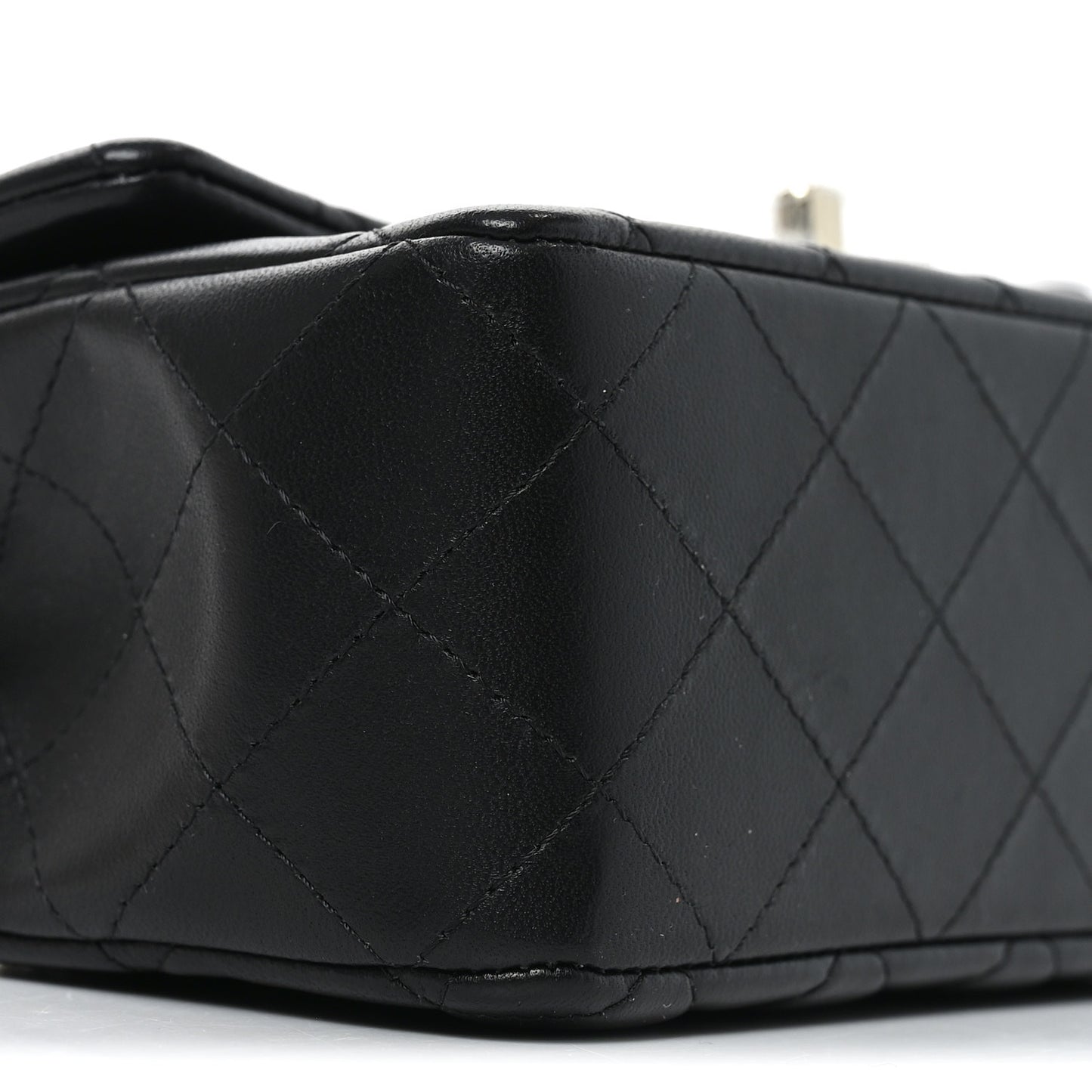 Lambskin Quilted Mini Rectangular Flap Black