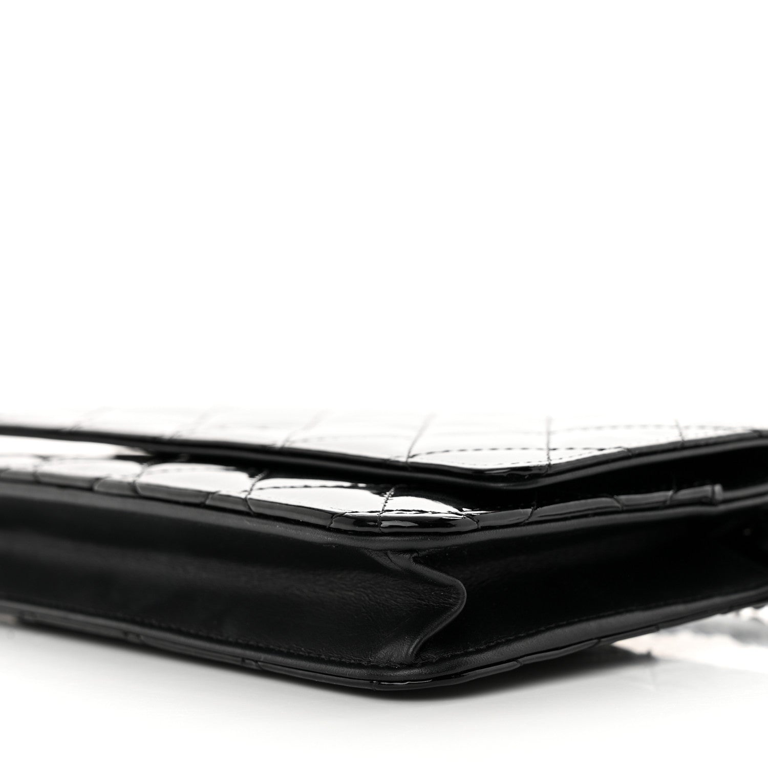 Chanel Patent Quilted Wallet On Chain WOC Black 11 of 14