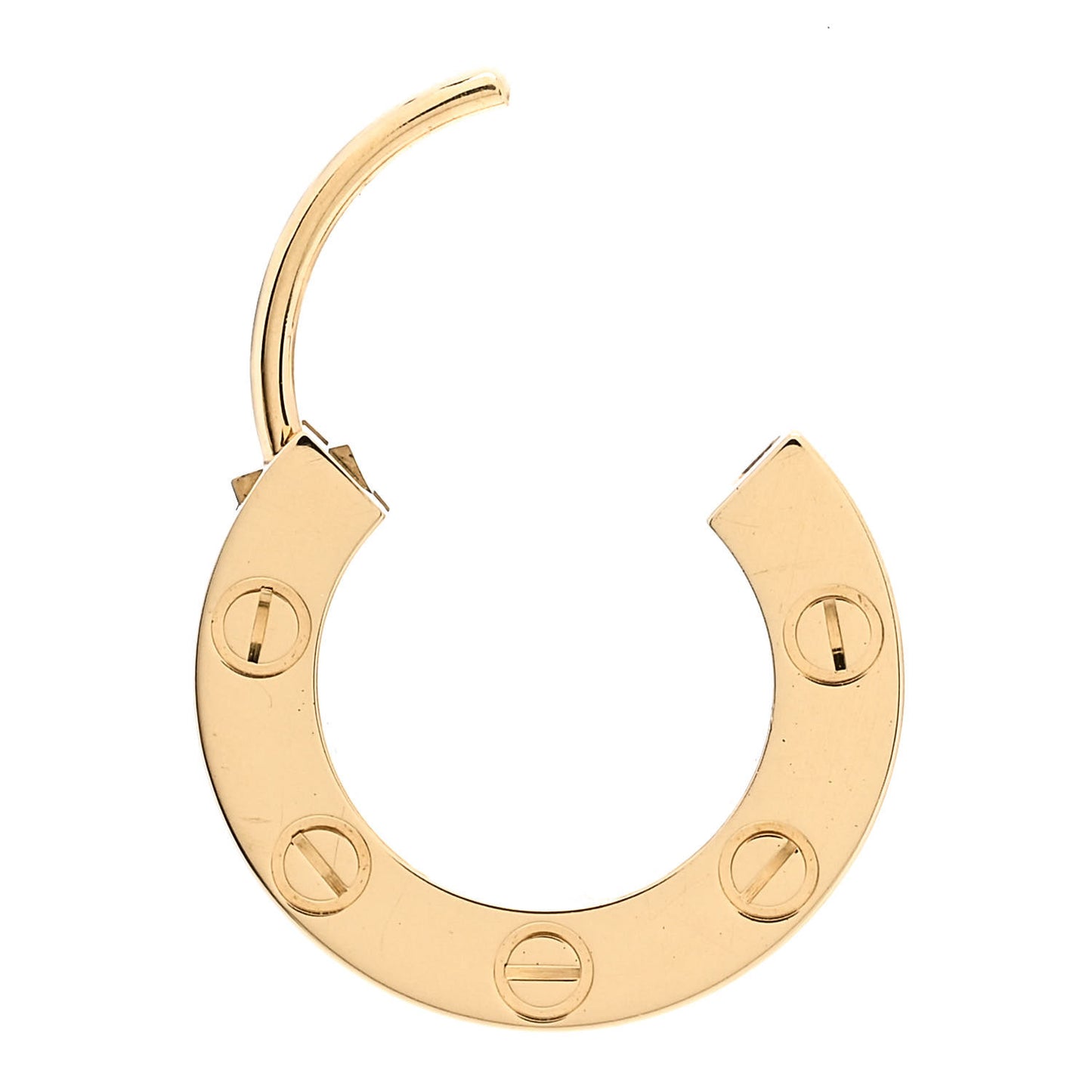 18K Yellow Gold Single LOVE Hoop Earring