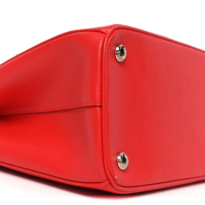 Prada Saffiano Lux Small Galleria Double Zip Tote Red 8 of 9