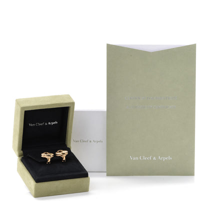 Van Cleef & Arpels 18K Yellow Gold Guilloche Vintage Alhambra Earrings 12 of 12