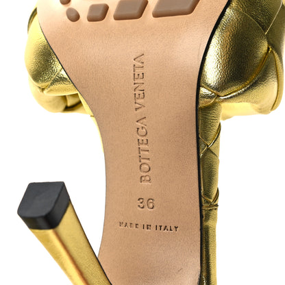 Bottega Veneta Metallic Nappa Maxi Reflection Weave Lido 90mm Mule Sandals 36 Gold 6 of 9