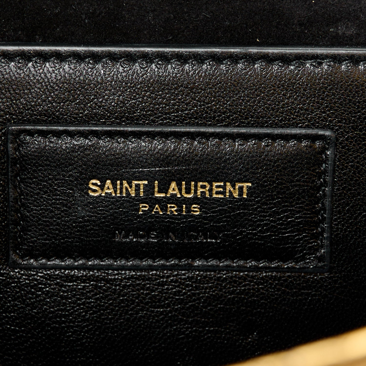 Saint Laurent Metallic Calfskin Snakeskin Embossed Classic Monogram Tassel Clutch Gold 6 of 8