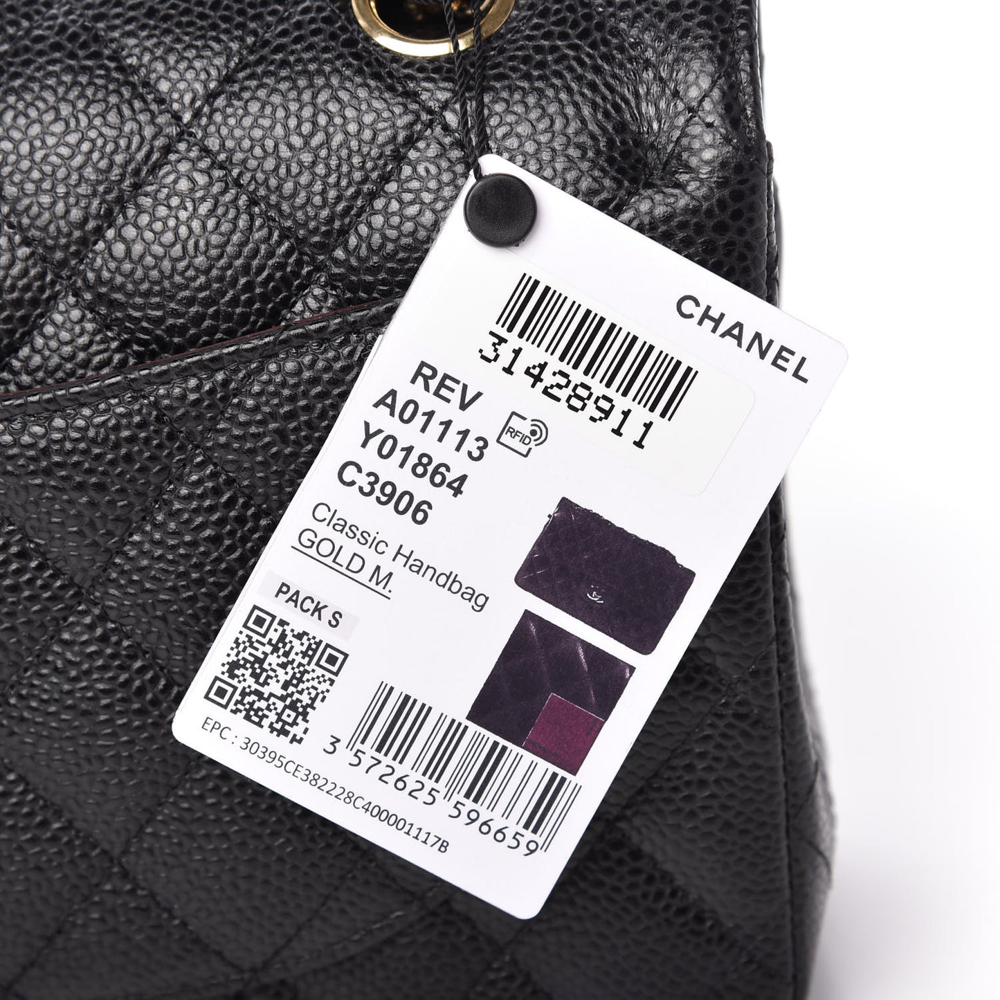 Caviar Quilted Small Double Flap Black