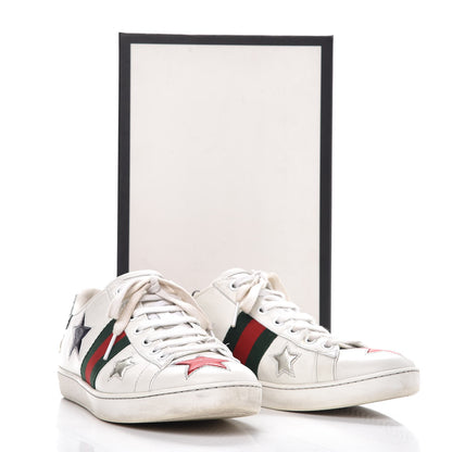 Gucci Calfskin Ayers Web Star Embroidered Womens Ace Sneakers 39 White Multi 14 of 14