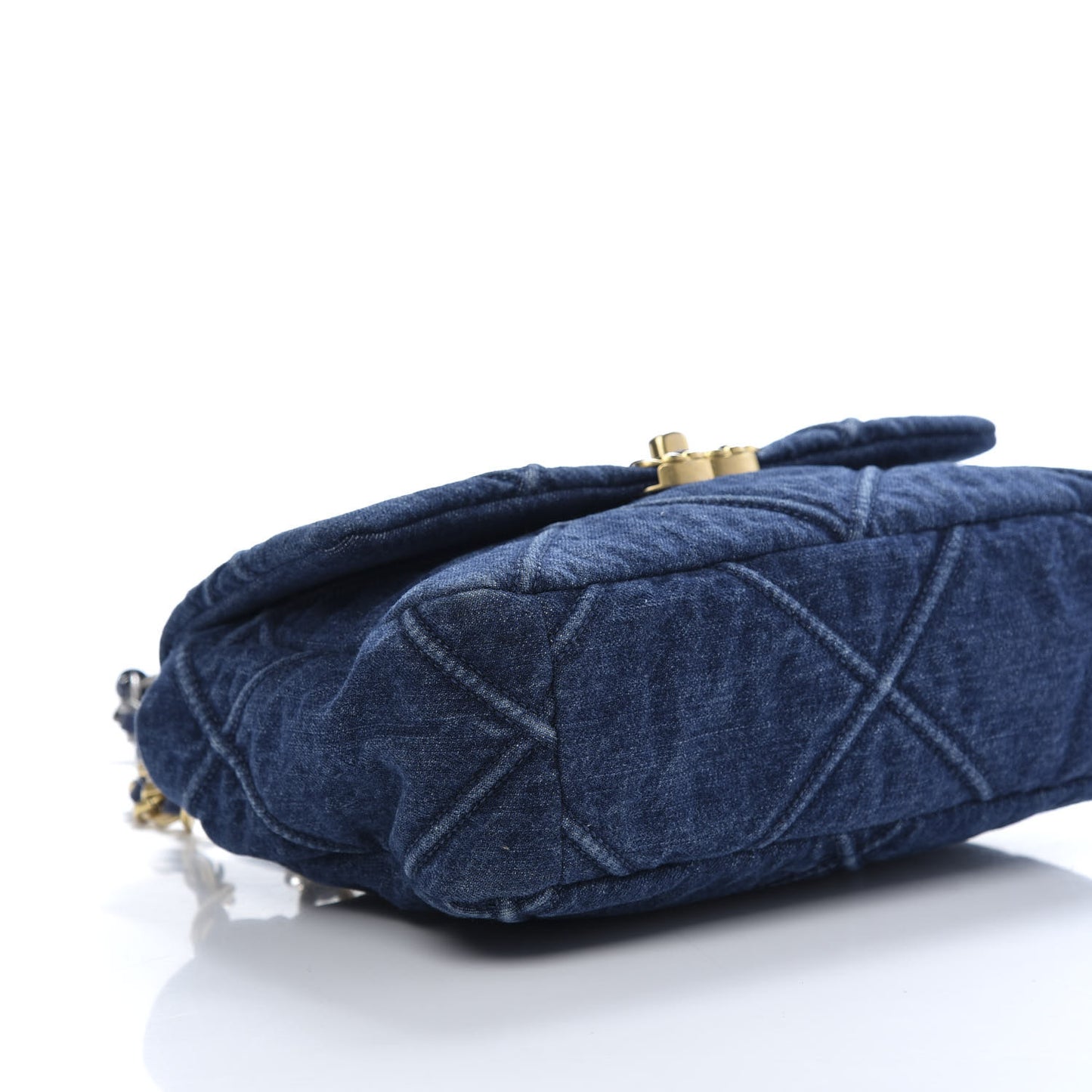Denim Quilted Medium 19 Flap Blue