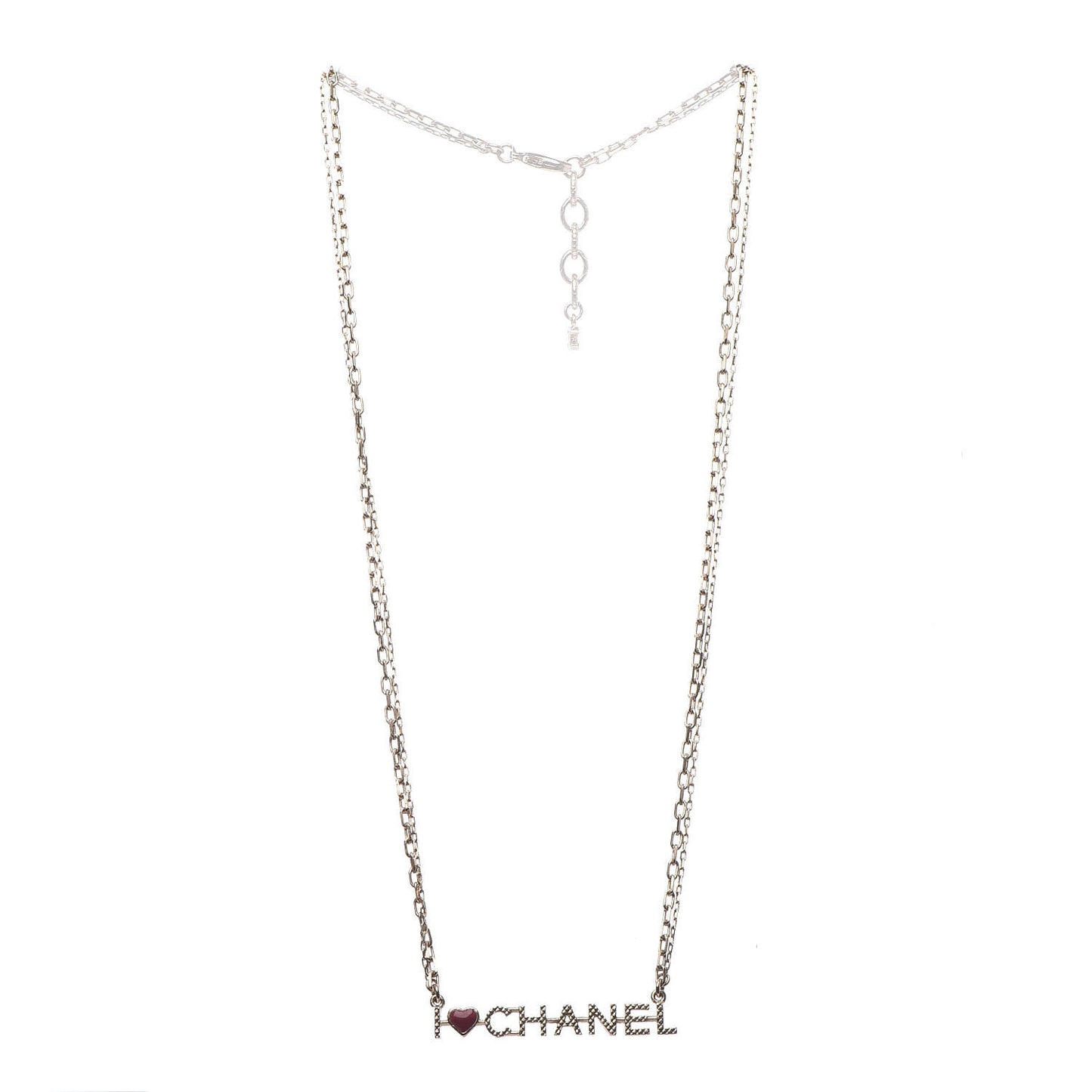 Quilted I Heart Logo Necklace Gold