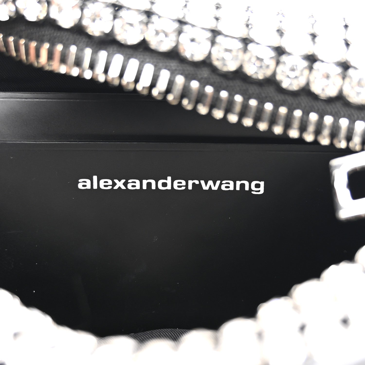 Alexander Wang Mesh Crystal Rhinestone Mini Heiress Pouch Black Silver 6 of 9