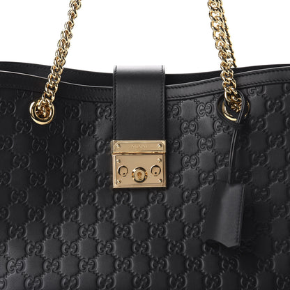 Gucci Guccissima Medium Padlock Tote Black 10 of 10