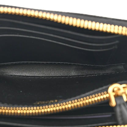 Prada Saffiano Metal Small Zip Around Wallet Black 5 of 7