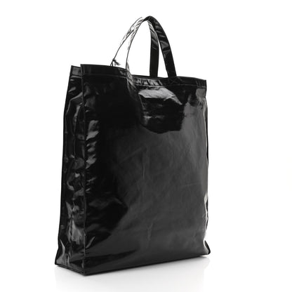 Gucci Patent Canvas Frame Logo Vertical Tote Black Crop 3 of 10
