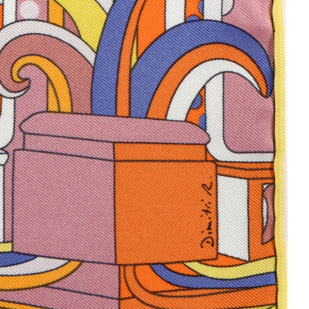 Hermes Silk Fabourg Rainbow Scarf 45 Orange Vieux Rose 4 of 10