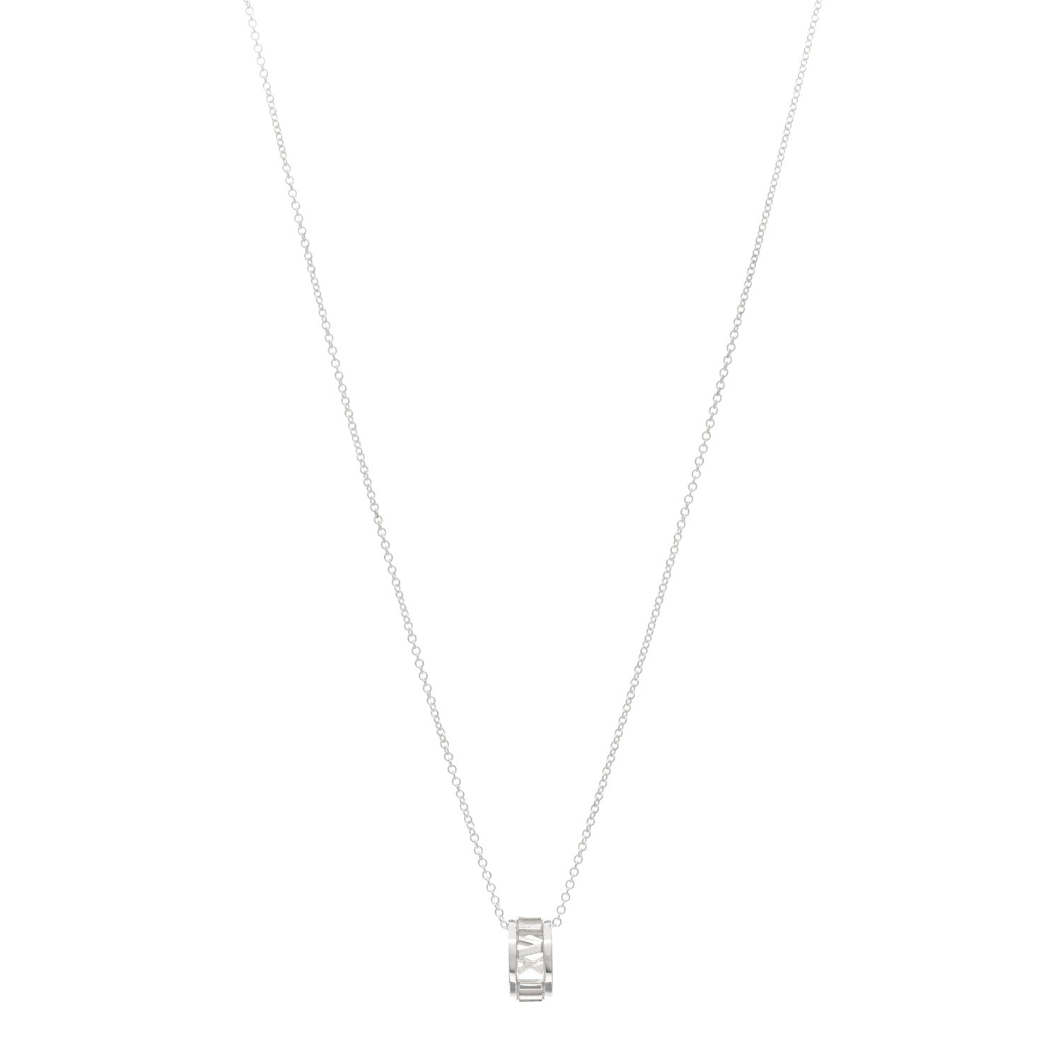 Tiffany Sterling Silver Atlas Open Pendant Necklace 1 of 4