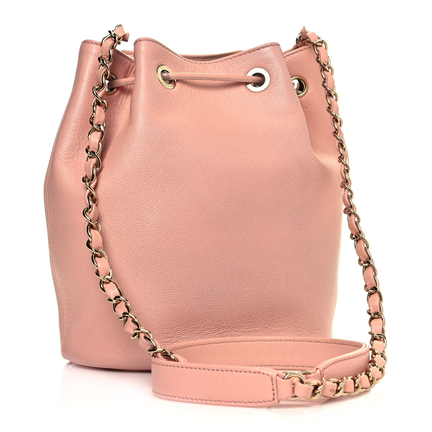 Chanel Caviar Deauville Drawstring Bucket Bag Light Pink 3 of 10