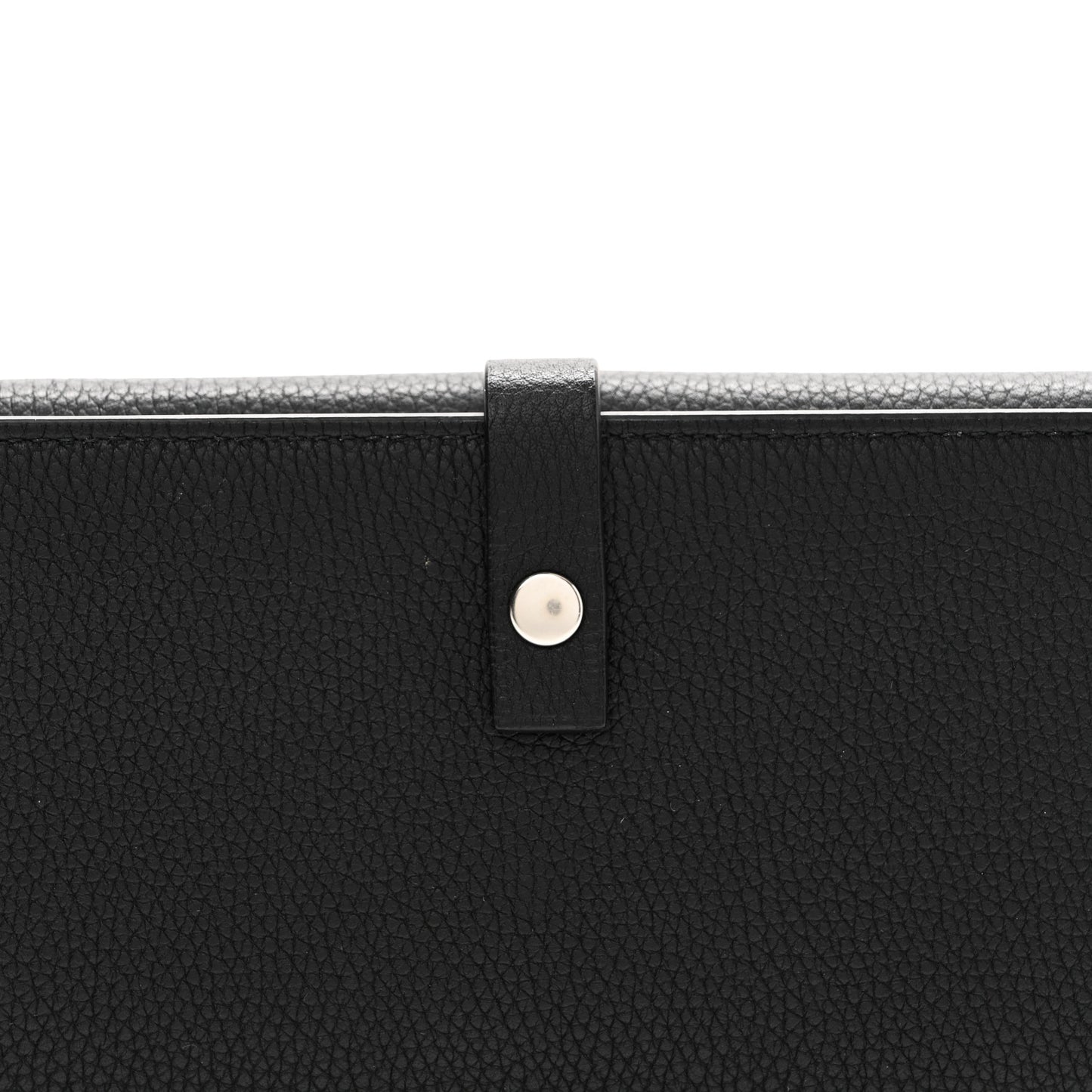 Grained Calfskin Flap Wallet Black