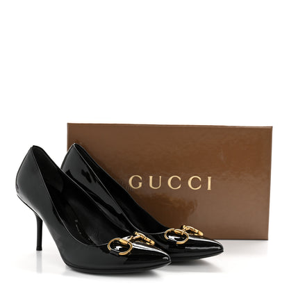 Gucci Patent Calfskin Horsebit Pumps 39 Black 12 of 12