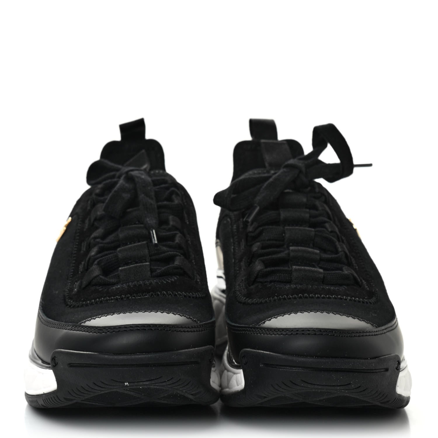 Chanel Velvet Calfskin Mixed Fibers CC Sneakers 39 Black 2 of 7