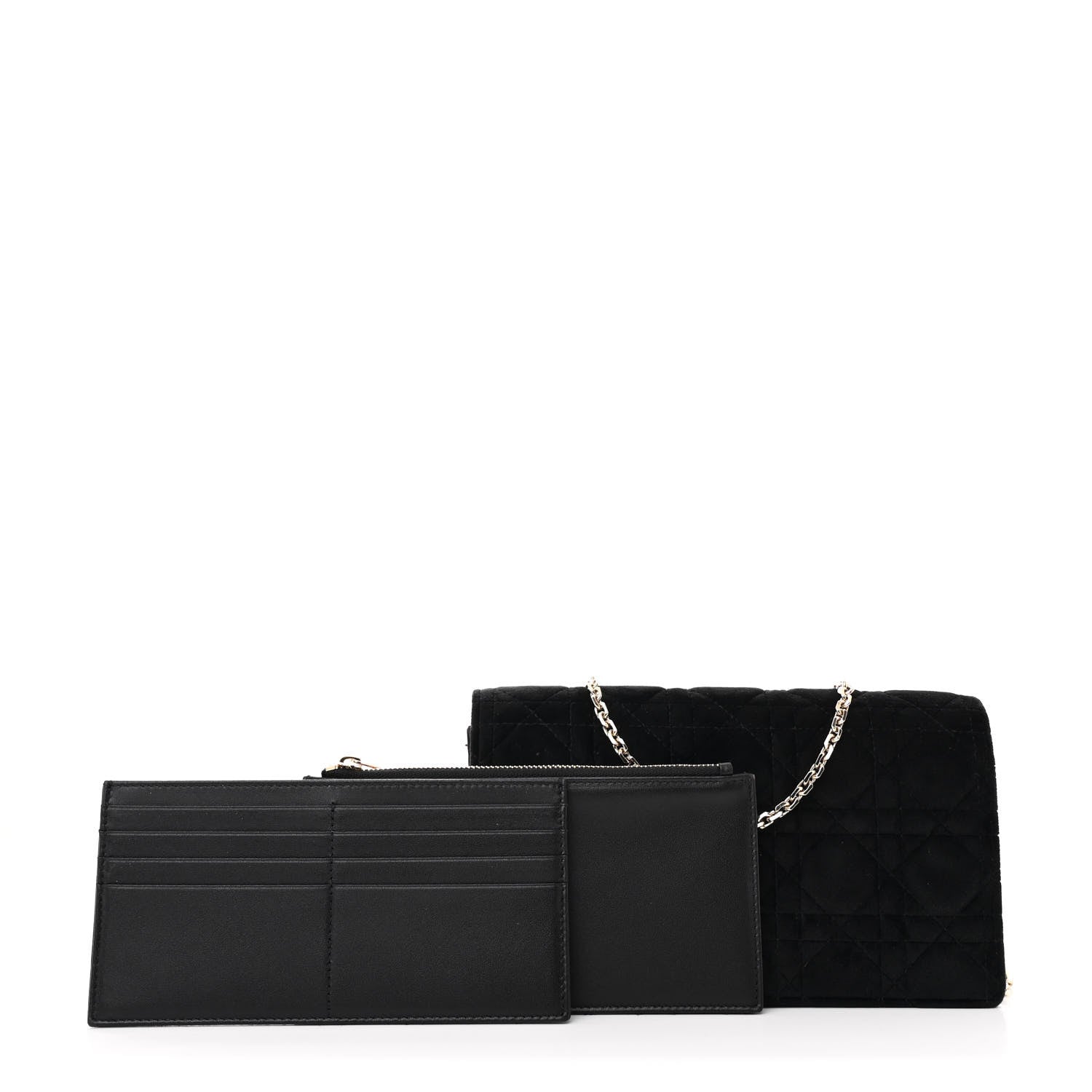 Christian Dior Velvet Cannage Lady Dior Convertible Clutch Black 3 of 12