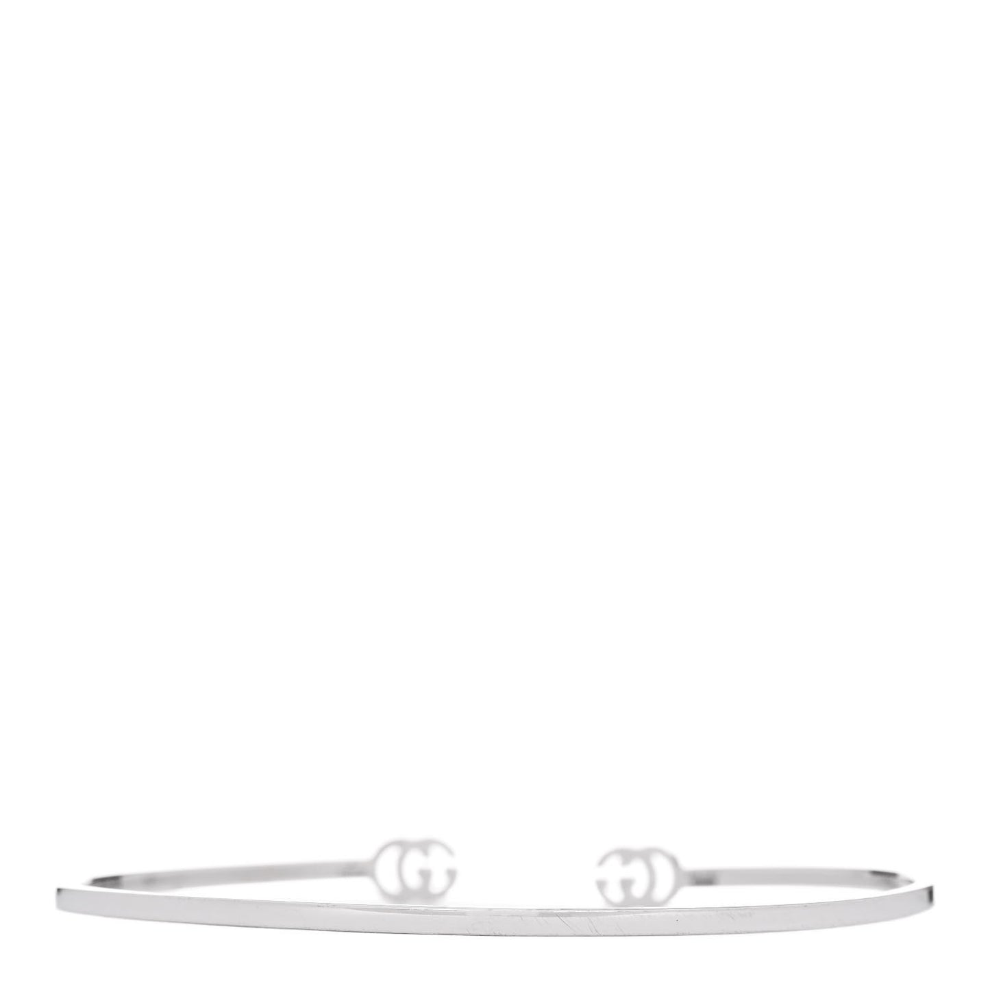 18K White Gold Diamond GG Running Cuff Bracelet