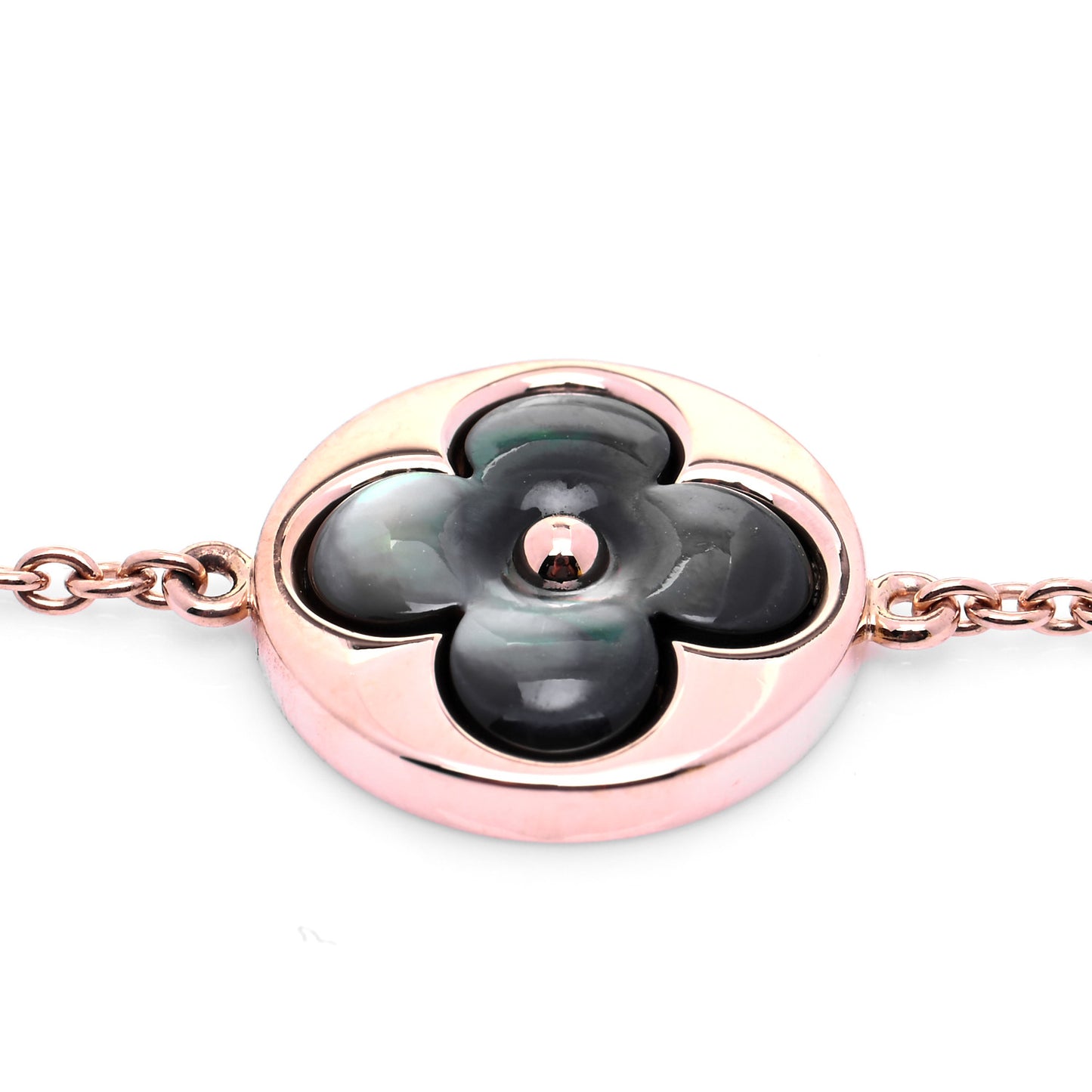 18K Pink Gold Grey Mother of Pearl Color Blossom Sun Bracelet