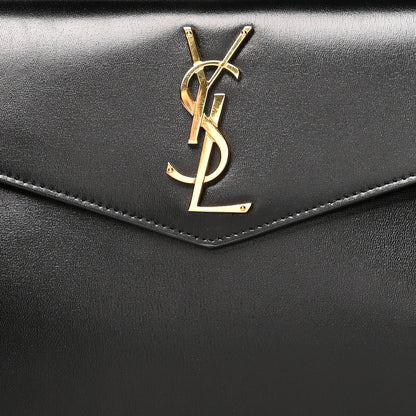 Saint Laurent Smooth Shiny Calfskin Monogram Uptown Pouch Black 8 of 9