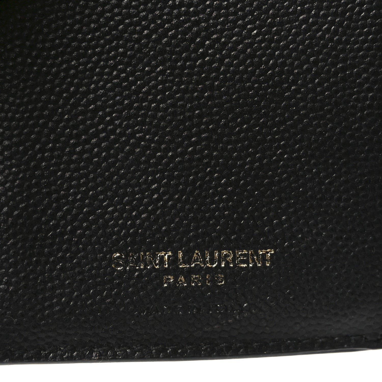 Saint Laurent Grain De Poudre Matelasse Chevron Monogram Compact Tri Fold Wallet Black 6 of 6