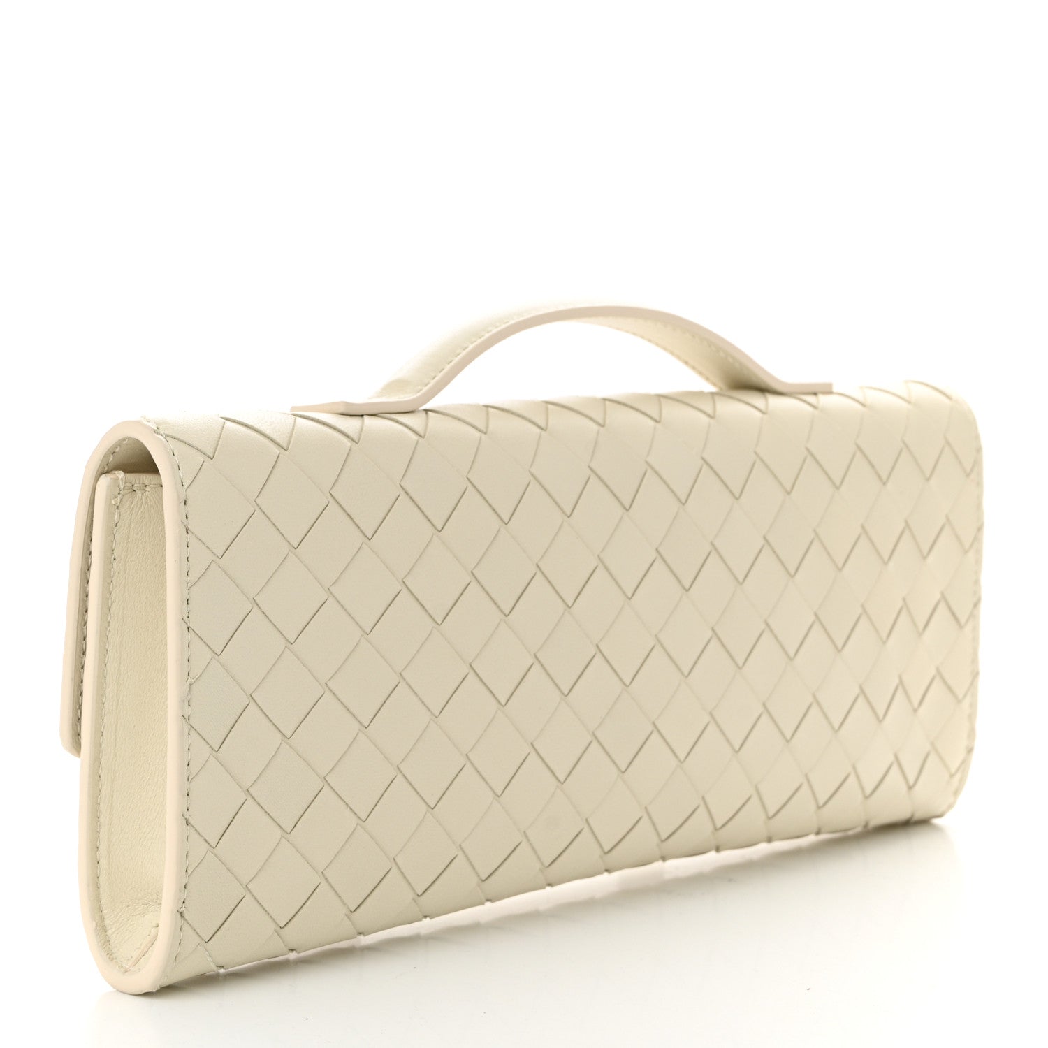 Bottega Veneta Nappa Intrecciato Long Andiamo Top Handle Clutch Sea Salt 3 of 9