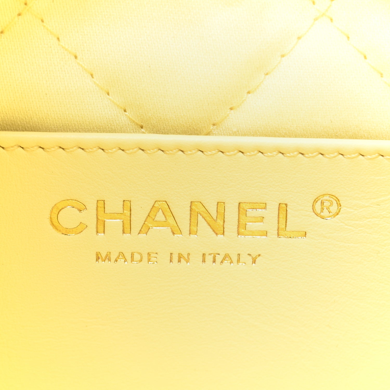 Chanel Shiny Calfskin Quilted Mini Chanel 22 Light Yellow 6 of 10